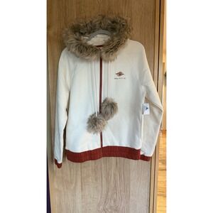 Disney Cruise Line Alaska Minnie Mouse Zip Up Hoodie W Fur Accents Size XL NWT